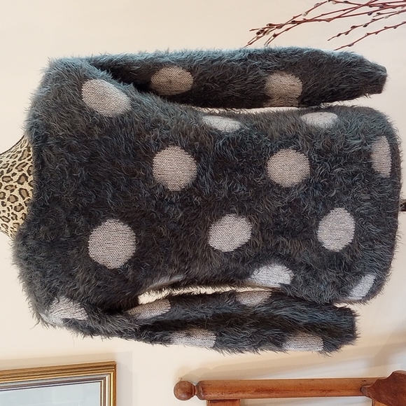 Joseph A. Ladies Eyelash Knit Polka Dot Sweater Size:XS Color:Gray NWOT - Picture 5 of 8